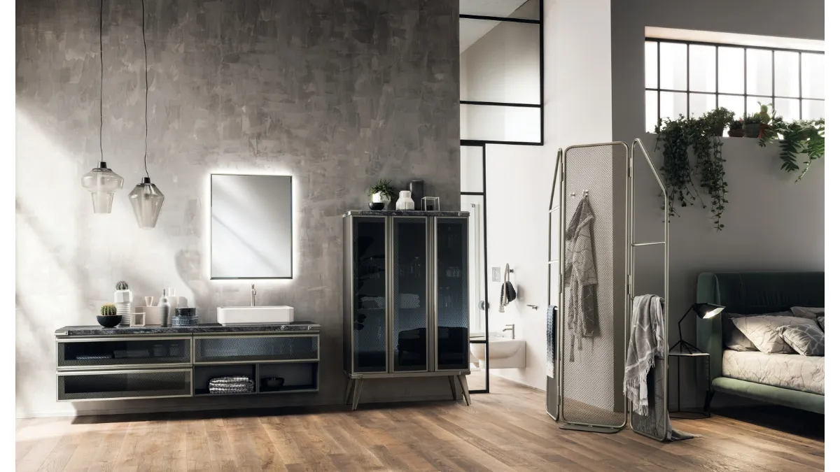 Mobile da Bagno Diesel in Acciaio Soft e Vetro di Scavolini Bathrooms