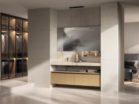 Mobile da Bagno Idro Laccato Lucido Grigio Tundra di Scavolini