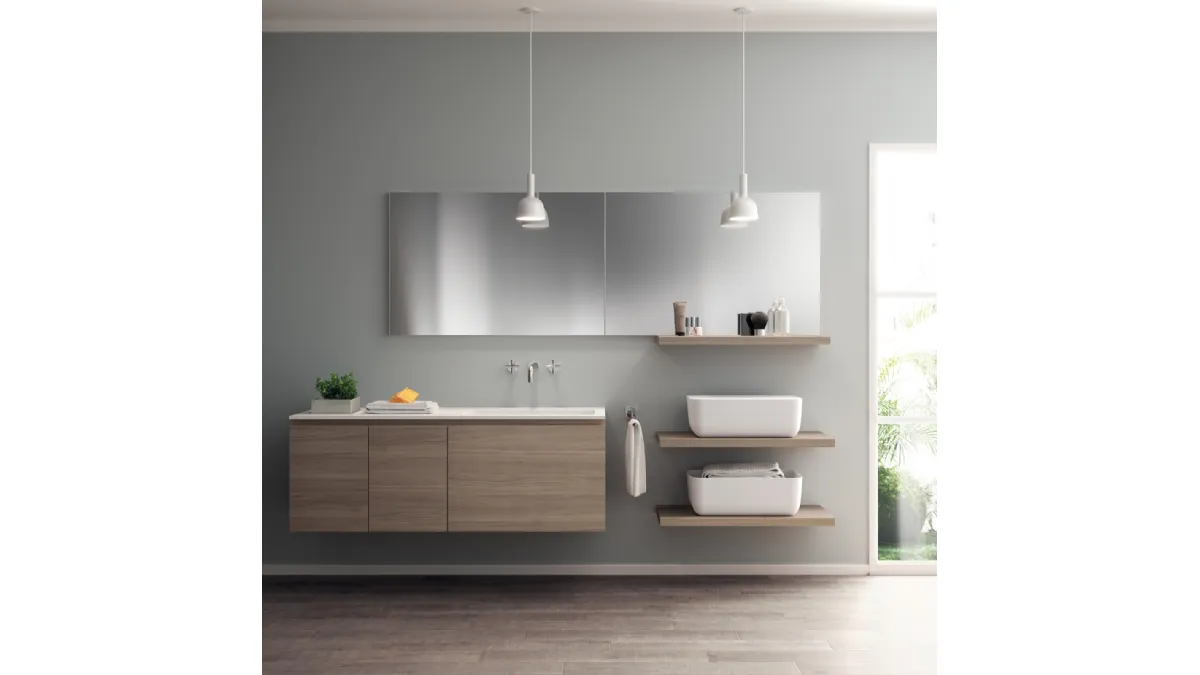 Mobile da Bagno Qi in Decorativo Olmo Hono 03 di Scavolini Bathrooms