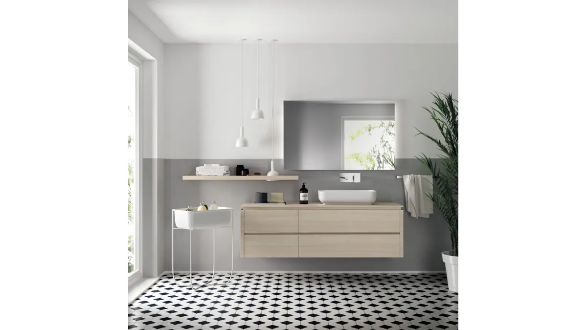 Mobile da Bagno Qi in Decorativo Olmo Kuuki 03 di Scavolini Bathrooms