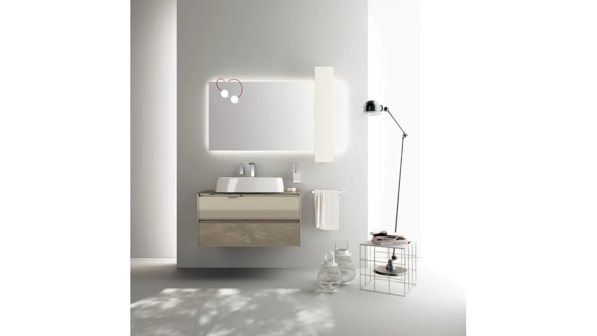 Mobile da Bagno Rivo Laccato Lucido e vetro Visone di Scavolini Bathrooms