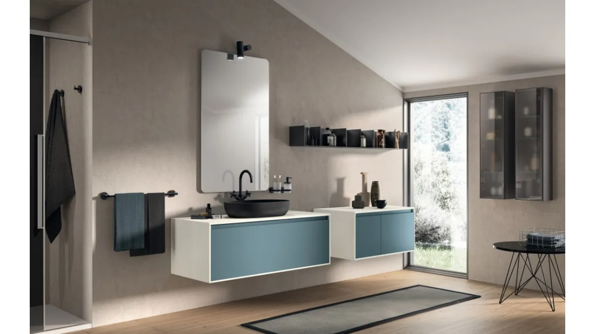 Mobile da Bagno Rivo Laccato Opaco Verde Ottanio di Scavolini Bathrooms