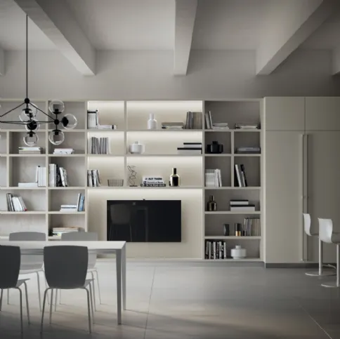 Libreria Living Carattere in decorativo Grigio Gabbiano di Scavolini