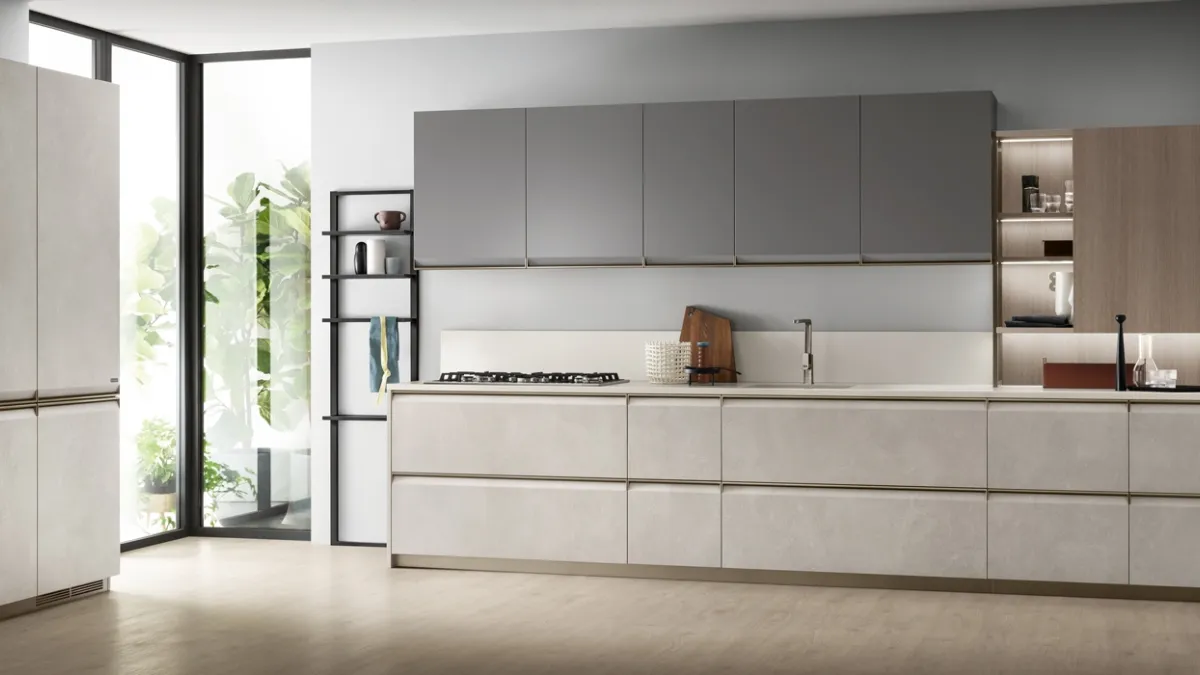 Cucina Moderna Formalia in Grigio Airone e Pietra Solar di Scavolini