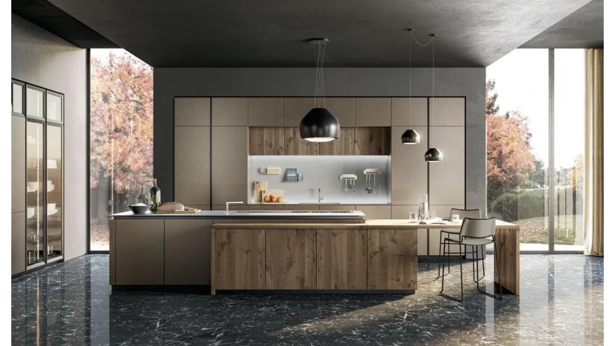 Cucina Moderna con isola Oltre Design 01 di Lube